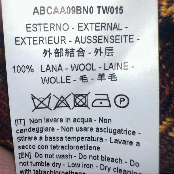 Plan C NWT V Neck Midi Dress Wool Tartan‎ Check Rust Yellow IT 40/US 6 - Picture 12 of 12